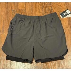 NWT SKORA 6" Men's Athletic Woven Stretch Shorts with Liner Black Size M